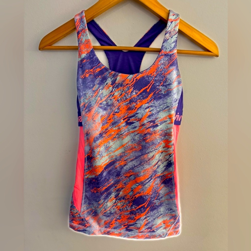 IVIVVA by Lululemon lined built in sports bra tank top, Pink & Purple. Size 8